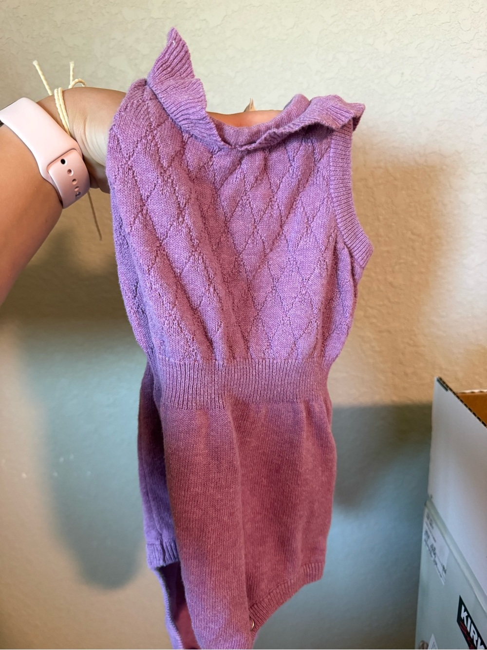 Lilac Knit Sleeveless Sweater onesie